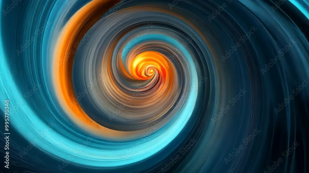 Orange and teal swirls creating tunnel vision effect Orange and teal swirls creating tunnel vision effect