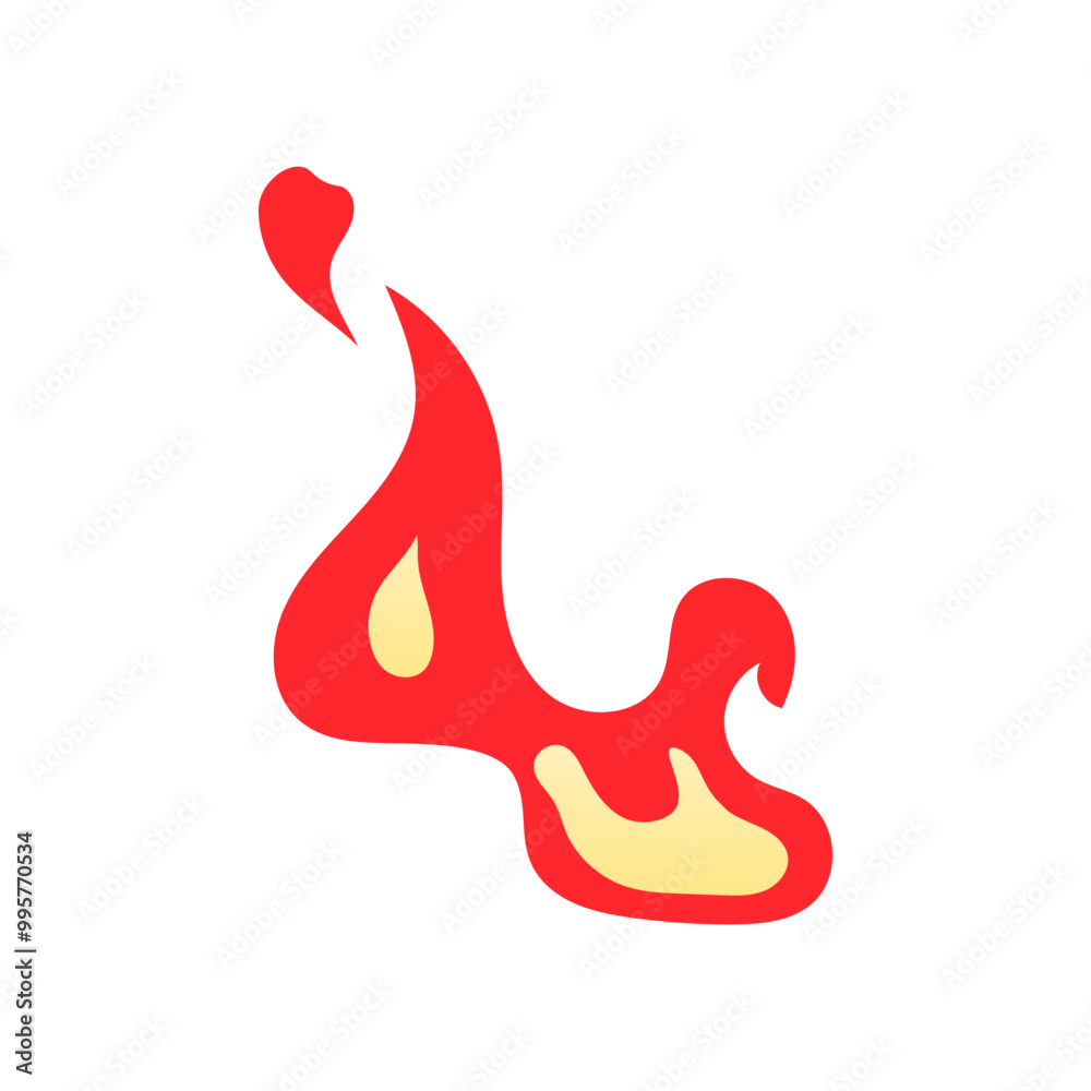 Fototapeta premium Simple vector flame icons in flat style. Cartoon campfire.