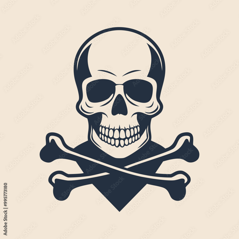 Hand drawn skull and crossbones tattoo vector Hand drawn skull and crossbones tattoo vector