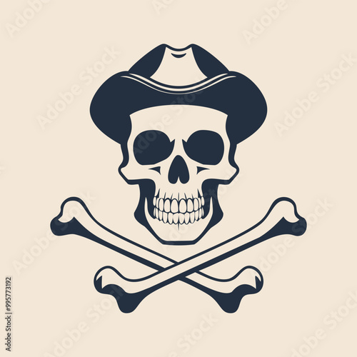 Hand drawn skull and crossbones tattoo vector