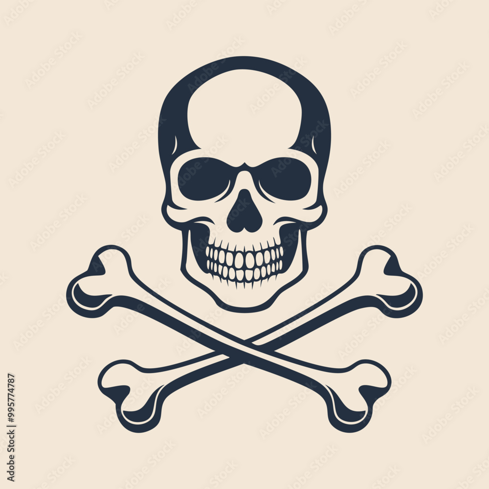 Skull and crossbones silhouette illustration Skull and crossbones silhouette illustration