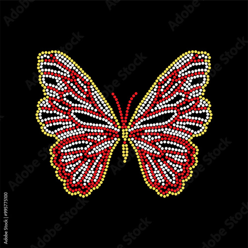 Rhinestone applique collar design for t-shirt or blouse hot-fix transfer. Abstract beautiful glitter applique rhinestone motif.