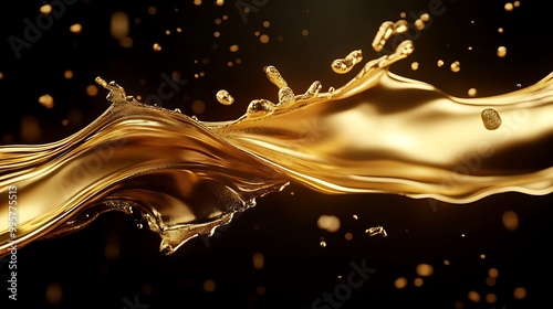 Golden Liquid Splash