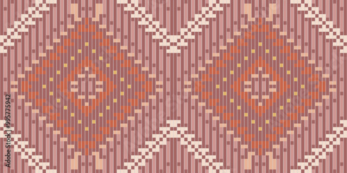Tribal Art Geometric Patternsfolk Embroidery, Aztec Geometric Ornament Print. Design for Carpet, Wallpaper, Clothing, Wrapping, Fabric