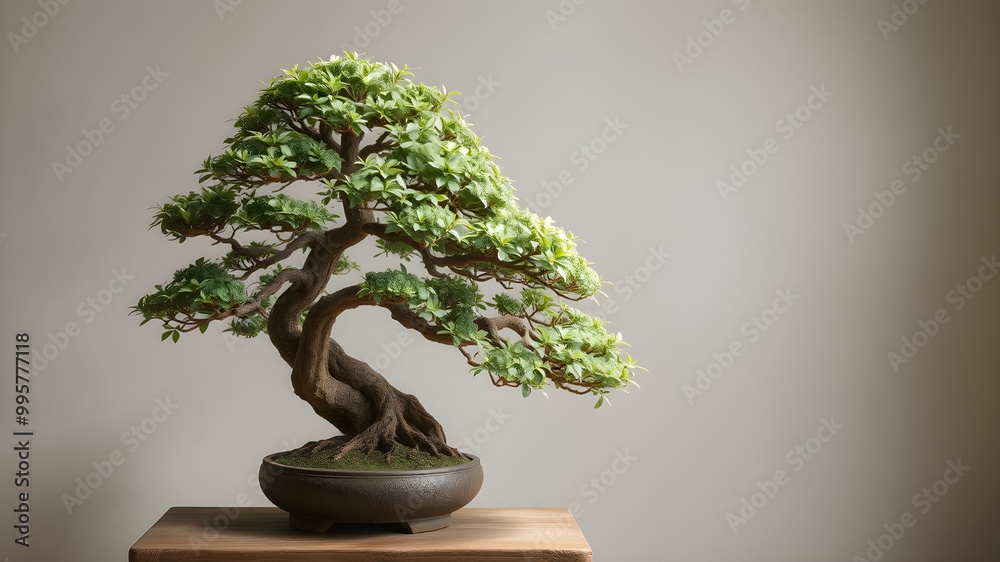 Elegant Bonsai Tree in Minimalist Setting Elegant Bonsai Tree in Minimalist Setting