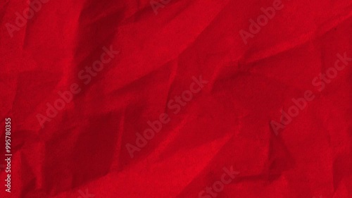 Crumpled Red paper stop motion, paper texture background. 4K resolution, seamless looping	