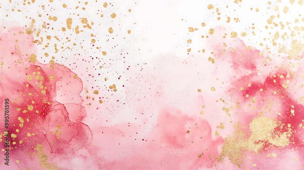 Pink and Gold Watercolor Abstract Pink and Gold Watercolor Abstract