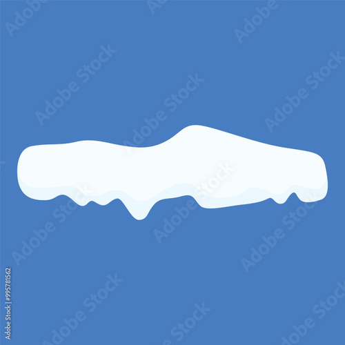 Snow caps and snow drift winter decorative flat illustration element. Snow flake for poster, social media template on december and winter event