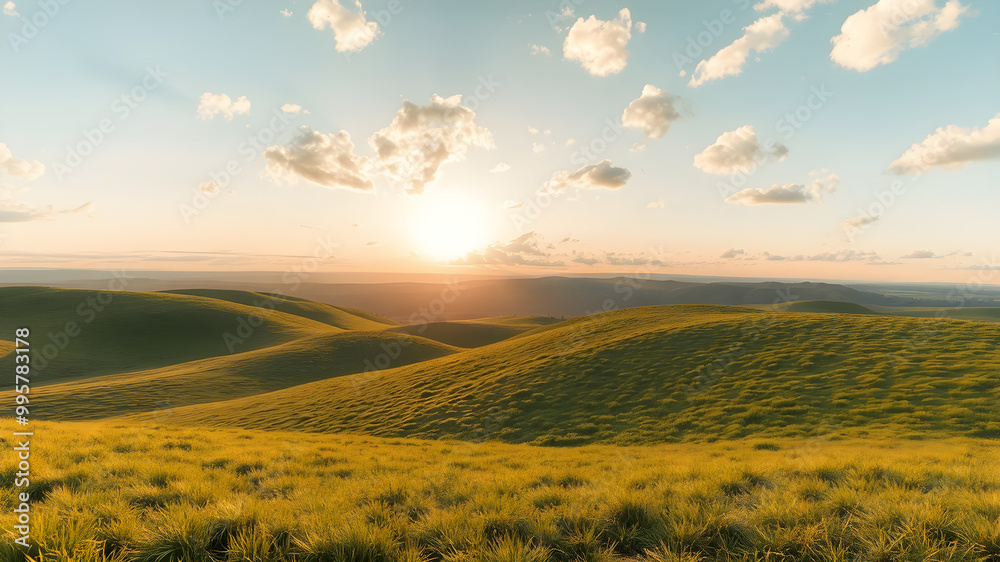 Scenic Hills at Sunset with Beautiful Cloud Formation Scenic Hills at Sunset with Beautiful Cloud Formation