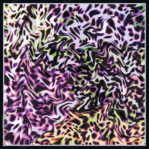 colorful mixed striped animal skin, tiger, zebra and leopard pattern background. geometric fabric design. wildlife print. exotic africa safari. colorful wavy lines skin fashion.