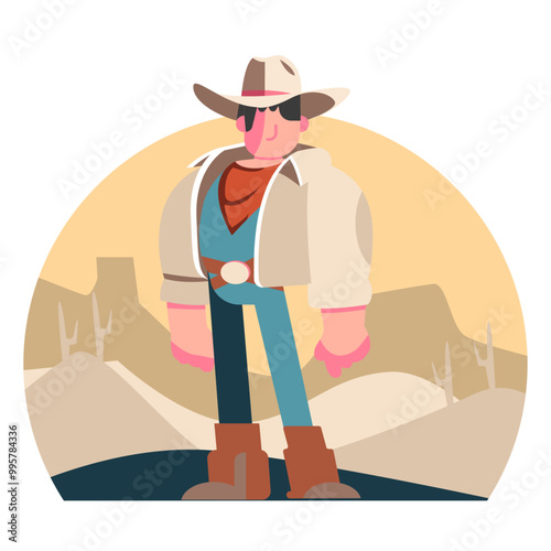 Cowboy in desert