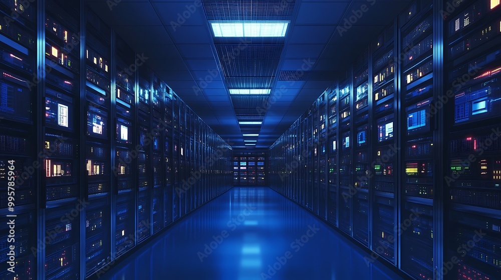 Data Center: Server Racks in a Modern Facility Data Center: Server Racks in a Modern Facility
