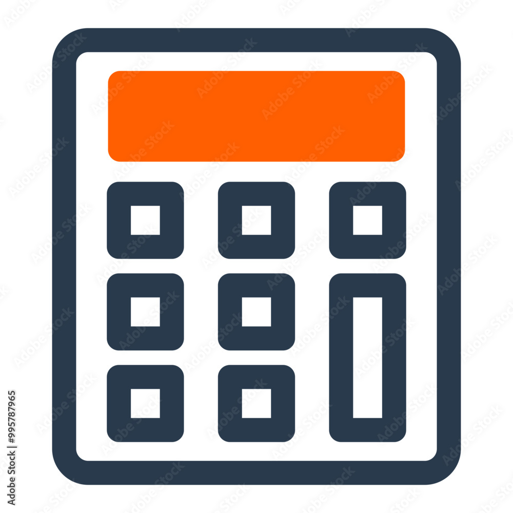 Electronic Calculator with Display Screen Icon Electronic Calculator with Display Screen Icon