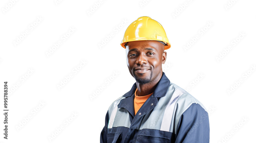 Construction African American worker man with helmet looking at camera on transparent background PNG.
Construction African American worker man with helmet looking at camera on transparent background PNG.