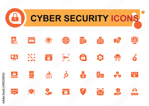 Cyber security filled icons set. Data protection, spam, secure, security and more, filled icon set, glyph for web and ui. Solid icon set. Vector illustration.