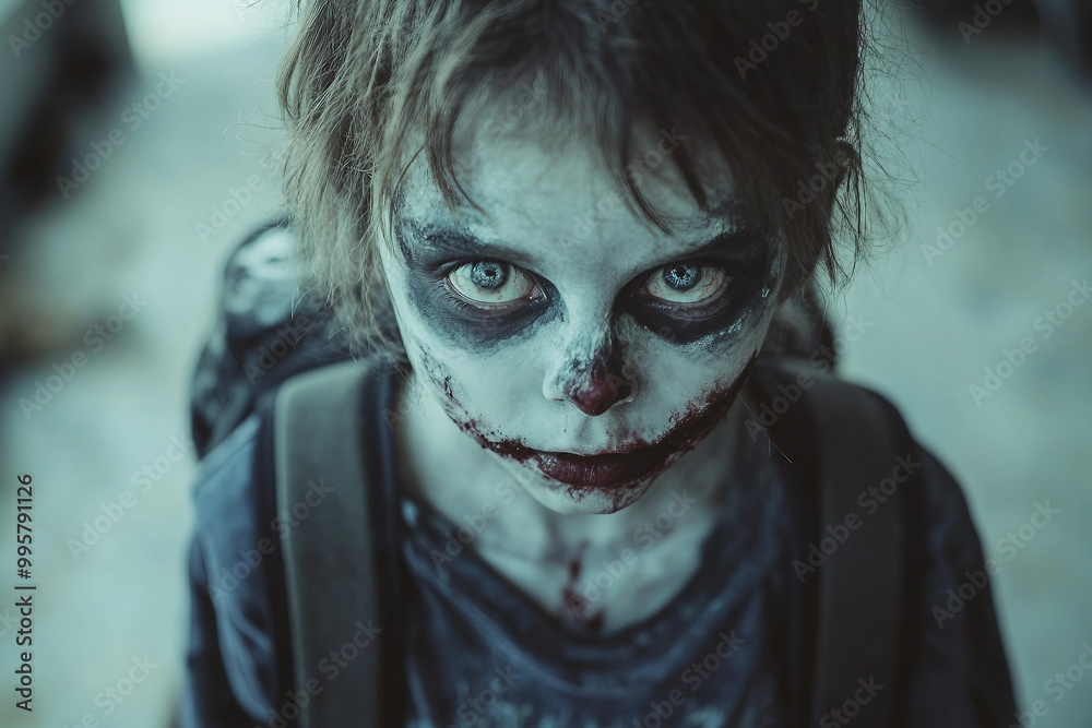 Ai generated picture of little children celebrate Halloween