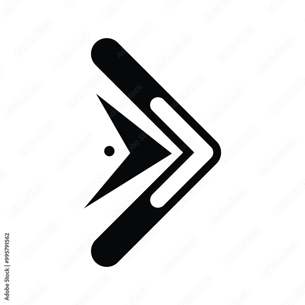 Obraz premium Unique right direction sign icon