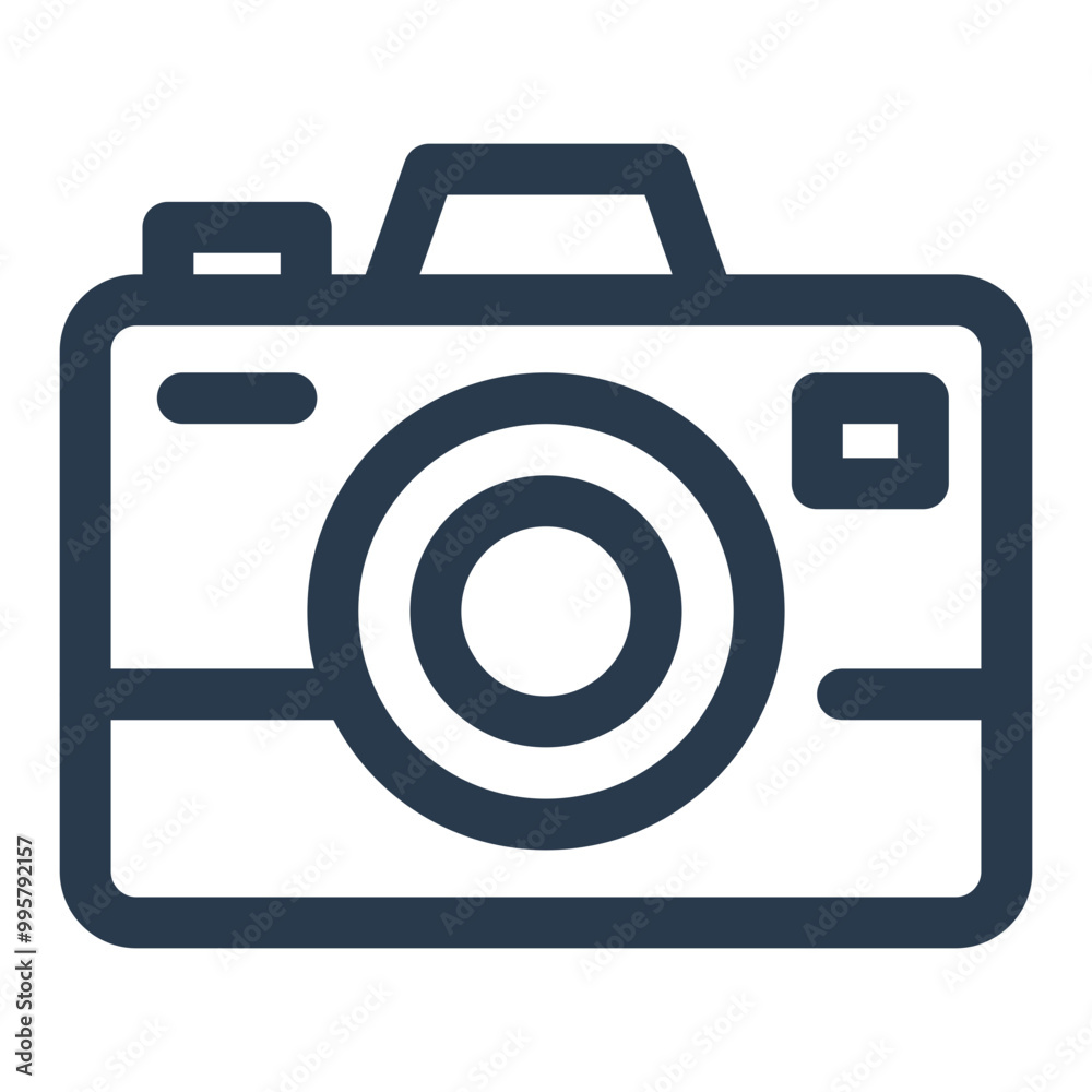 Photography Club Camera Icon with Orange Lens Photography Club Camera Icon with Orange Lens