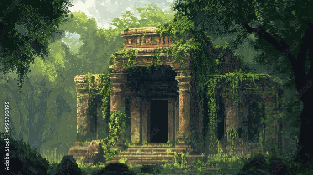 Overgrown Ancient Temple in a Lush Jungle Overgrown Ancient Temple in a Lush Jungle