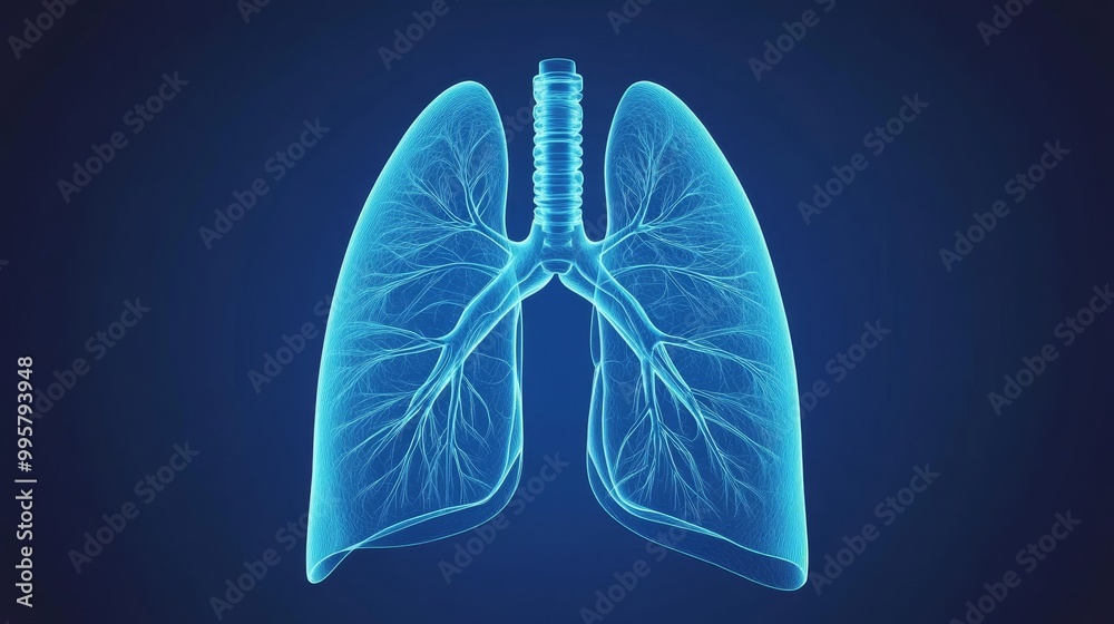 3D Illustration of Human Lungs, Respiratory System Anatomy, Bronchial Tree, Pulmonary Veins 3D Illustration of Human Lungs, Respiratory System Anatomy, Bronchial Tree, Pulmonary Veins