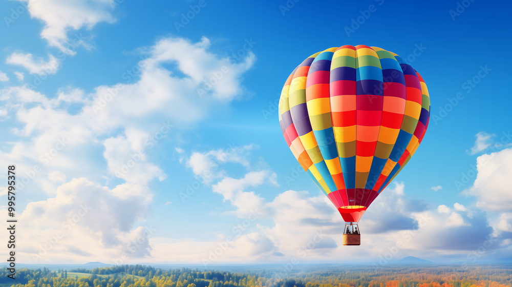 Naklejka premium Muticolor hot-air balloon.