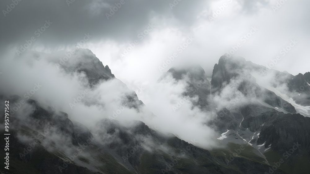 Majestic Mountains Shrouded in Mist and Clouds Majestic Mountains Shrouded in Mist and Clouds