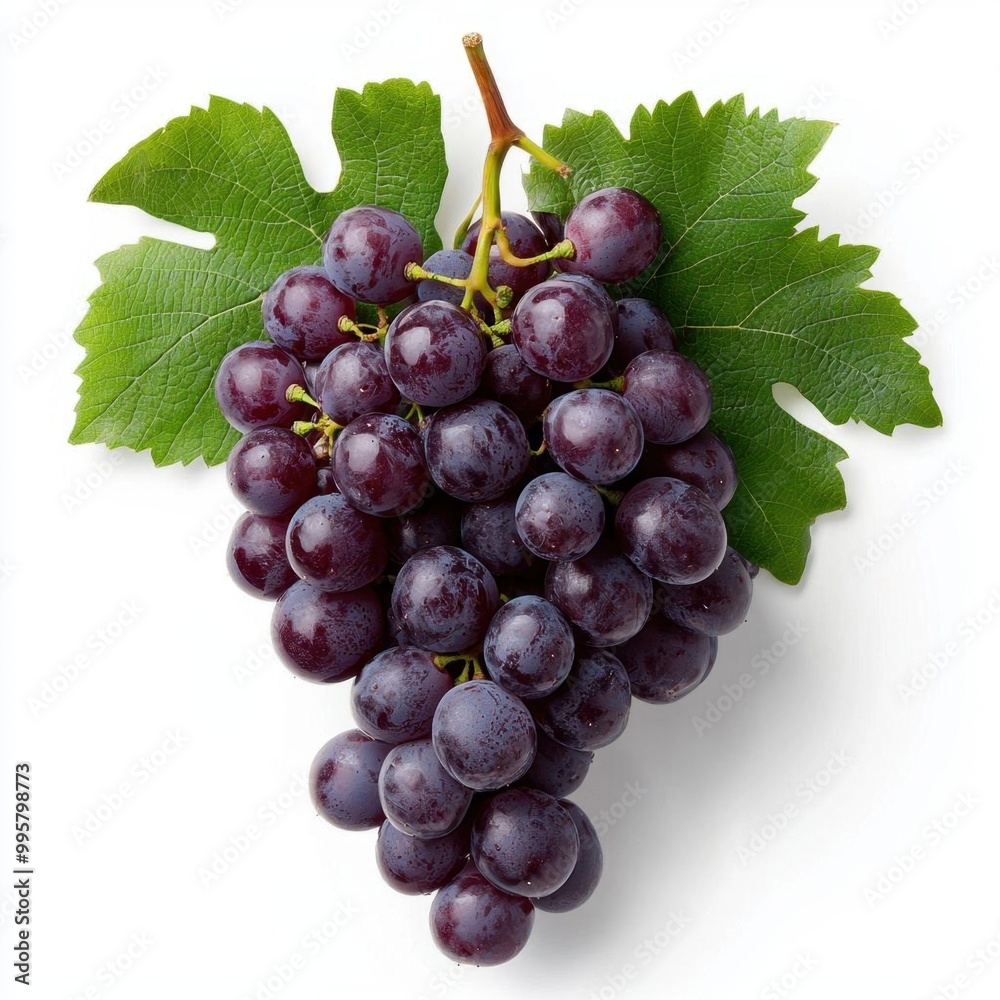 Naklejka premium A photostock images of fresh bunch of grapes isolated on a clean white background