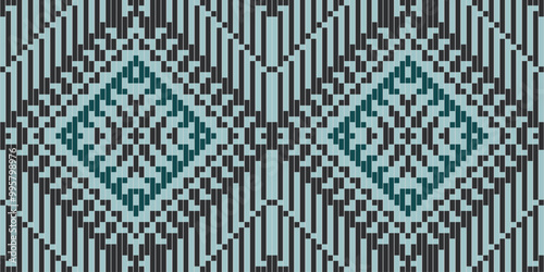 Motifs Geometric Pattern Backgroundfolk Embroidery, Aztec Geometric Ornament Print. Design for Carpet, Wallpaper, Clothing, Wrapping, Fabric