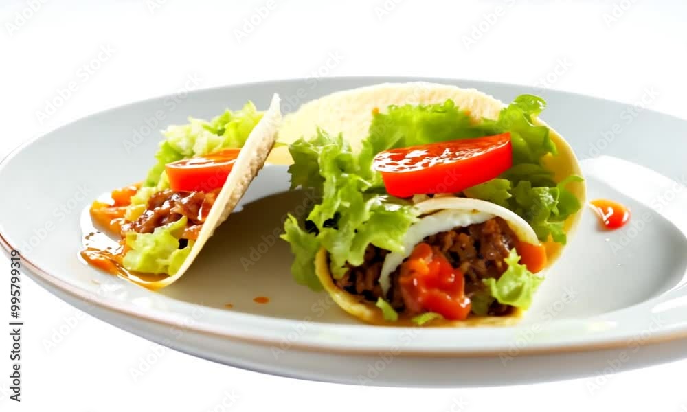 Delicious Tacos with Ground Beef, Lettuce and Tomato Delicious Tacos with Ground Beef, Lettuce and Tomato