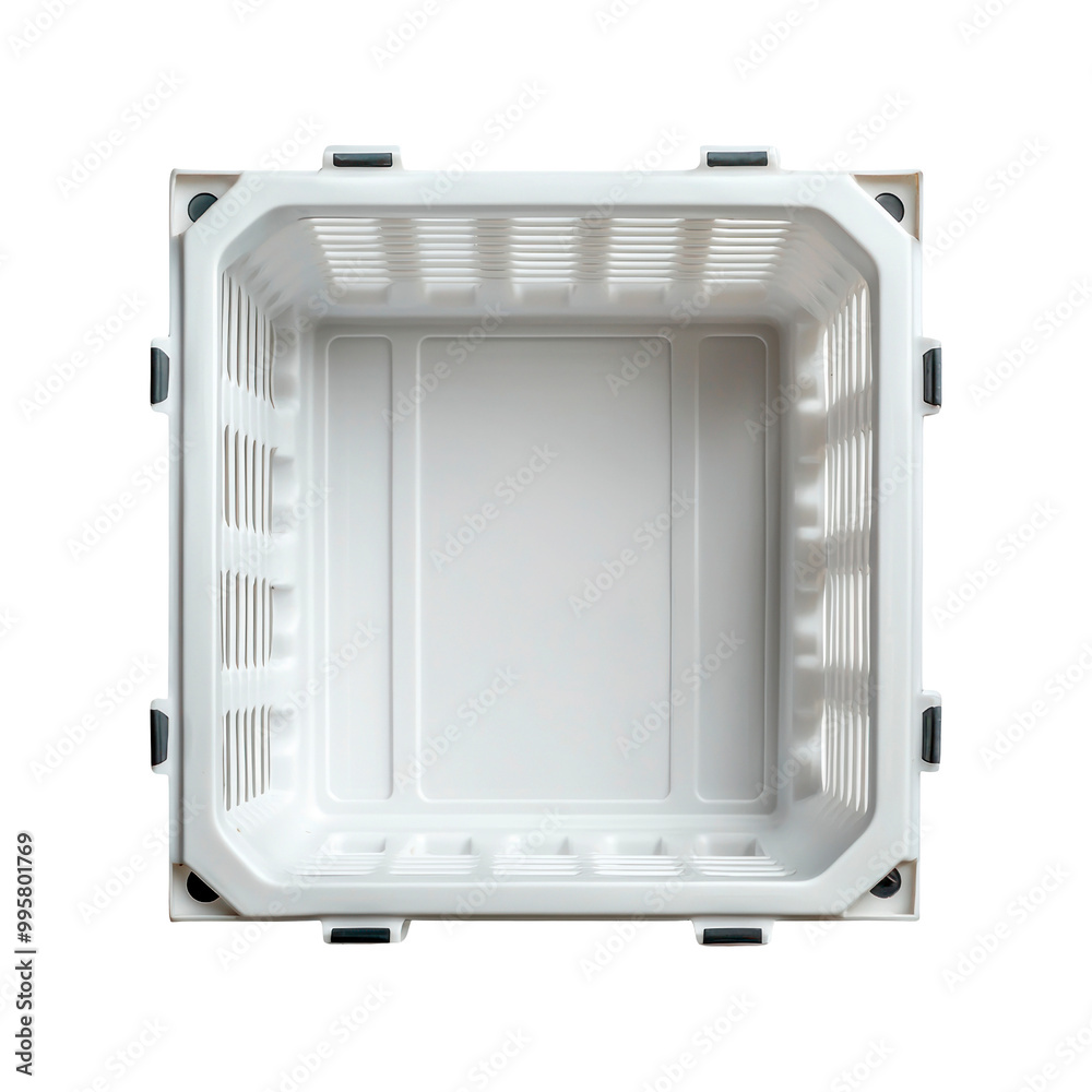Empty white fruit and vegetable crate. Isolated on transparent background. Empty white fruit and vegetable crate. Isolated on transparent background.