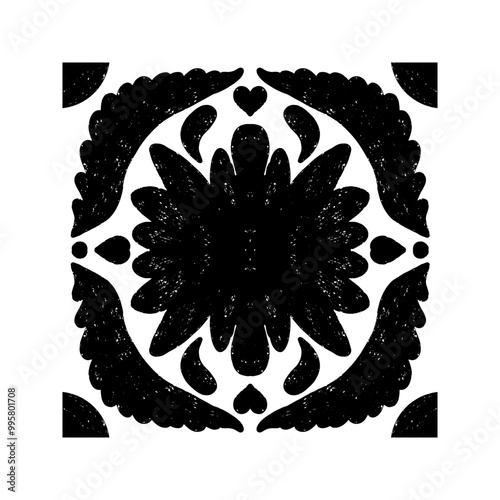 Konstfotografi Stylized texture ornament, tile shapes. vector element