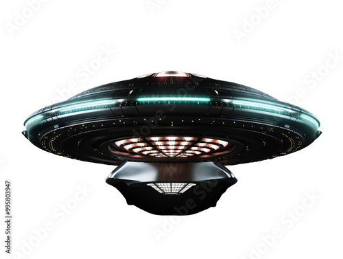 a ufo with lights on