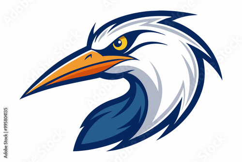 Egret head mascot logo design vector