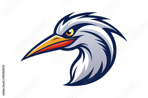 Egret head mascot logo design vector