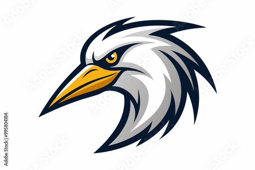 Egret head mascot logo design vector