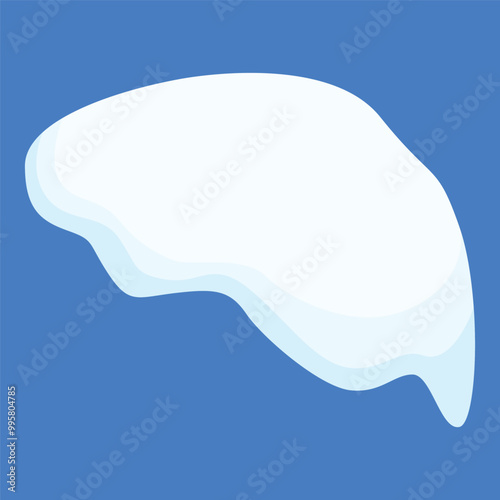 Snow caps and snow drift winter decorative flat illustration element. Snow flake for poster, social media template on december and winter event