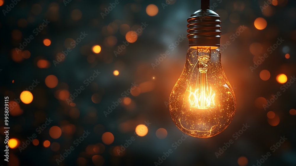 A glowing light bulb floating mid-air in a pitch-dark room, illuminating the surrounding space with a soft, warm light, symbolizing the spark of a brilliant idea A glowing light bulb floating mid-air in a pitch-dark room, illuminating the surrounding space with a soft, warm light, symbolizing the spark of a brilliant idea