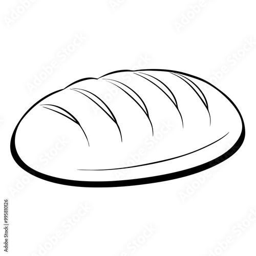Black and white illustration of a loaf of bread