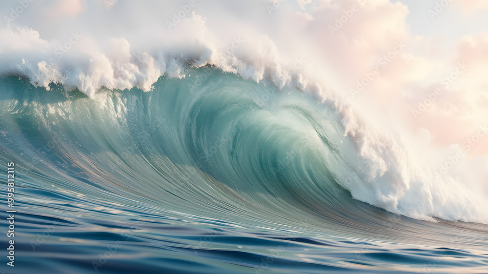 Serene Ocean Waves Under Soft Sunset Light Serene Ocean Waves Under Soft Sunset Light
