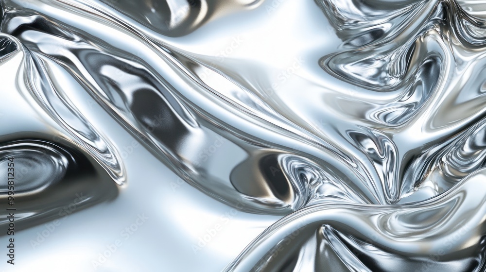 Abstract metallic texture with flowing silver patterns, creating a smooth, reflective surface. Abstract metallic texture with flowing silver patterns, creating a smooth, reflective surface.