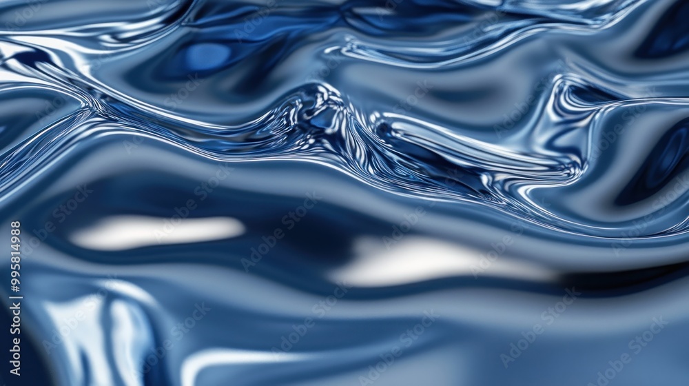 A mesmerizing close-up of undulating blue waves, showcasing the smooth texture and reflective quality of the surface. A mesmerizing close-up of undulating blue waves, showcasing the smooth texture and reflective quality of the surface.