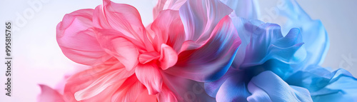 Abstract Delicate Pink and Blue Floral Petals with Soft Light