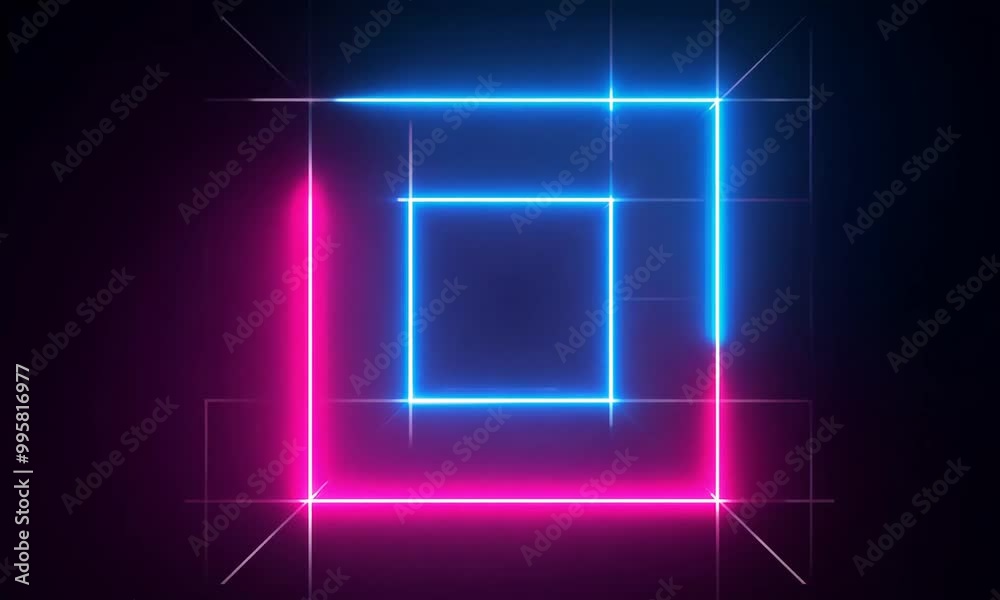 Neon Lights Abstract Square