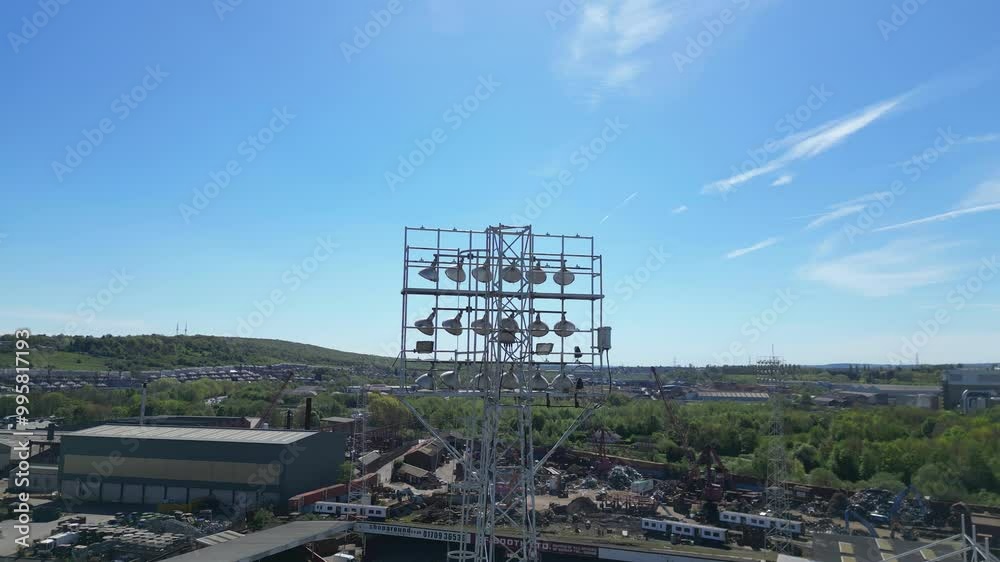 High Angle View of Central City and Downtown District of Rotherham, South Yorkshire, England United Kingdom, April 30th, 2024 High Angle View of Central City and Downtown District of Rotherham, South Yorkshire, England United Kingdom, April 30th, 2024