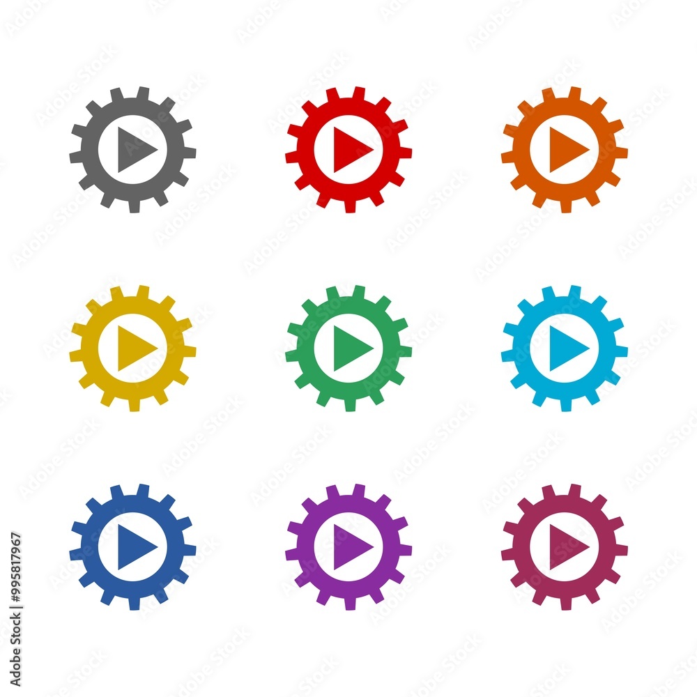 Video marketing icon. Video settings icon isolated on white background. Set icons colorful Video marketing icon. Video settings icon isolated on white background. Set icons colorful