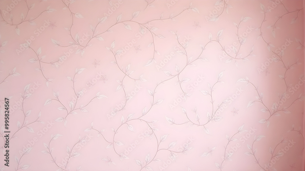 Fototapeta premium Elegant Pastel Pink Leaf Pattern Background