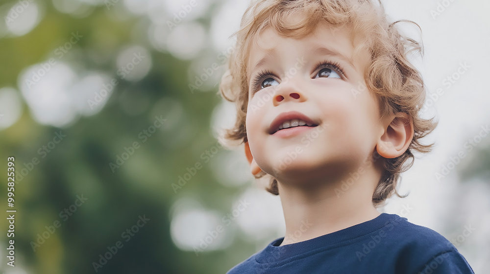 portrait of a little child looking up portrait of a little child looking up