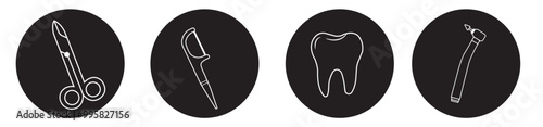 Dental tools icon set. Dental icon set vector illustration