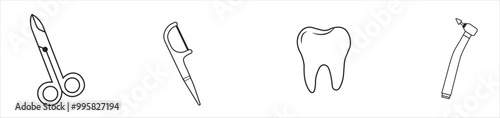 Dental tools icon set. Dental icon set vector illustration
