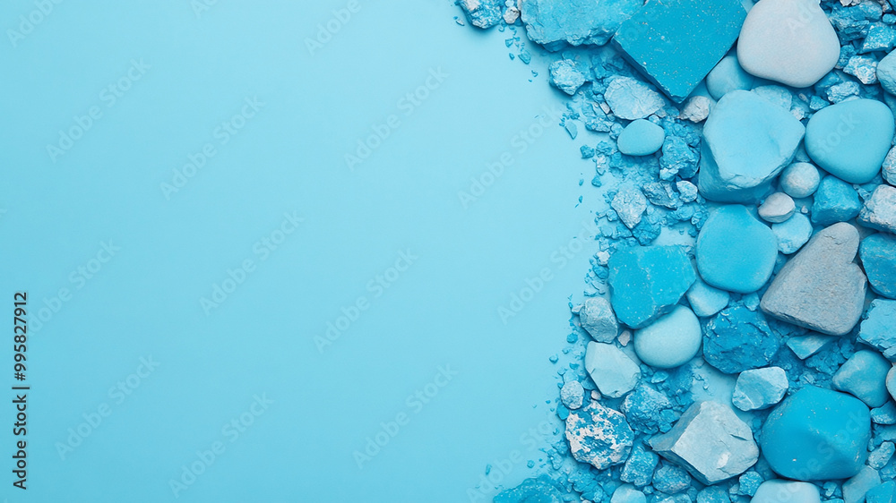 frame background of blue stones and rubbles frame background of blue stones and rubbles